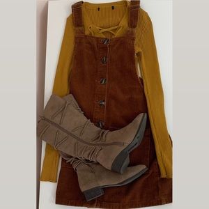 Brown Overall Dress